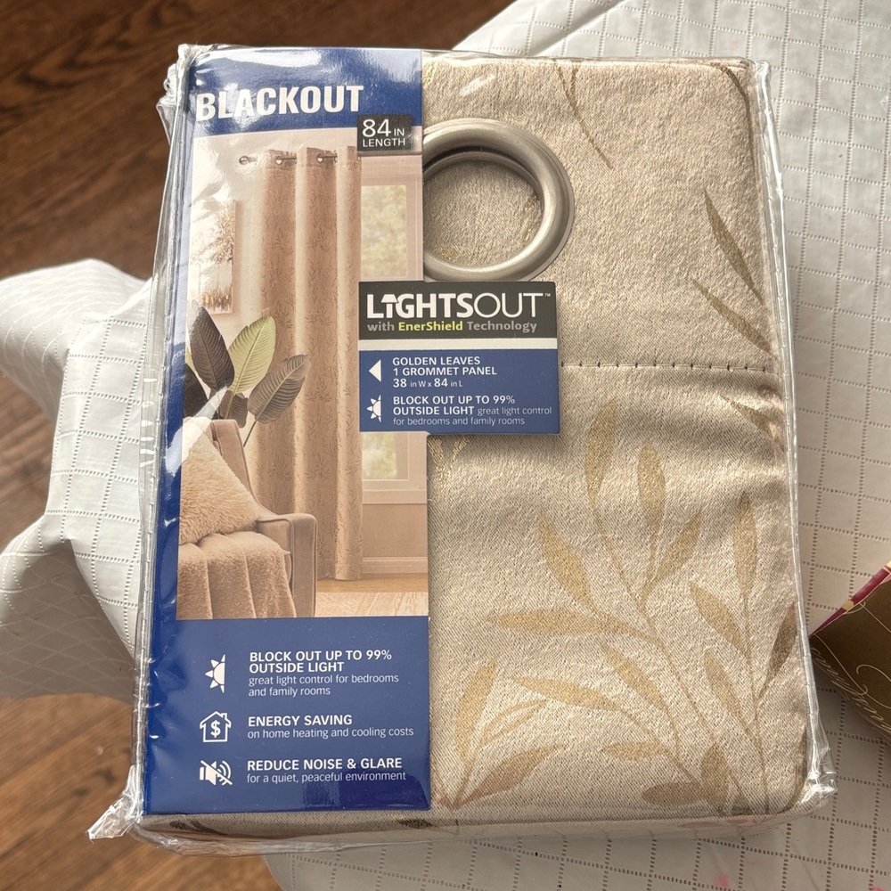 Beige Blackout Curtain Panel